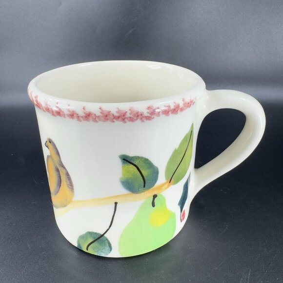 Hartstone Dove Partridge Pear Holly Bird Coffee Mug Cup Stoneware Vintage Mug - Picture 8 of 12